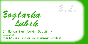 boglarka lubik business card