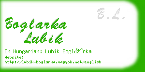 boglarka lubik business card